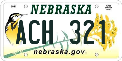 NE license plate ACH321