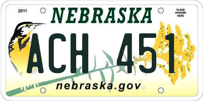 NE license plate ACH451