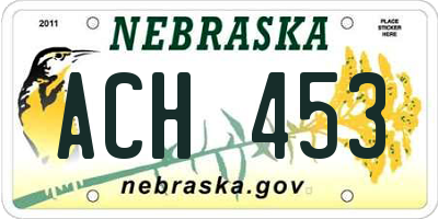 NE license plate ACH453