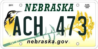 NE license plate ACH473