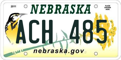 NE license plate ACH485