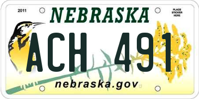 NE license plate ACH491