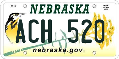 NE license plate ACH520
