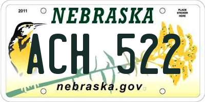 NE license plate ACH522