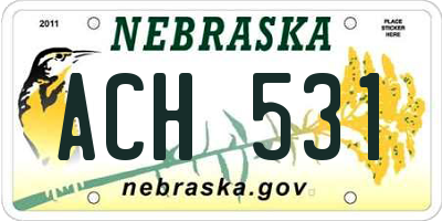 NE license plate ACH531