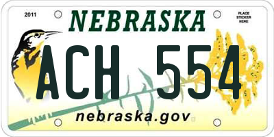 NE license plate ACH554