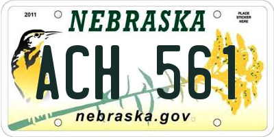 NE license plate ACH561