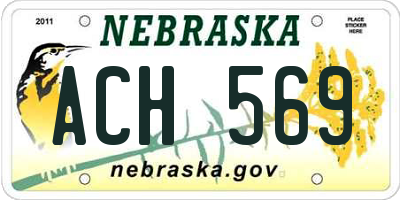 NE license plate ACH569