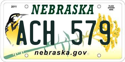 NE license plate ACH579