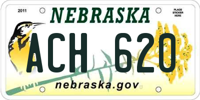 NE license plate ACH620