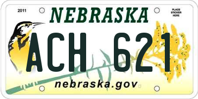 NE license plate ACH621