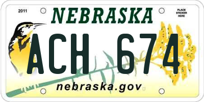 NE license plate ACH674