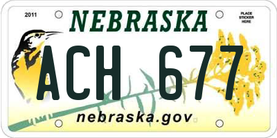 NE license plate ACH677