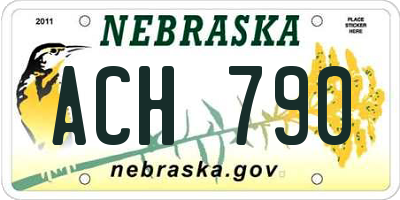 NE license plate ACH790