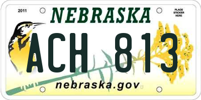 NE license plate ACH813