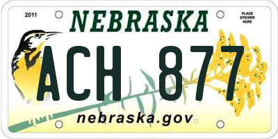 NE license plate ACH877