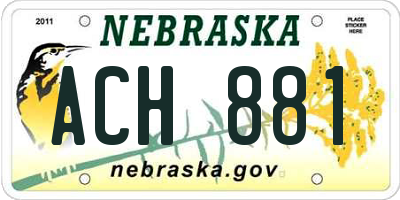 NE license plate ACH881