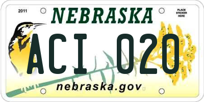 NE license plate ACI020