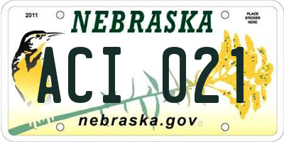 NE license plate ACI021
