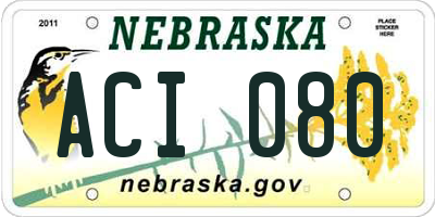NE license plate ACI080