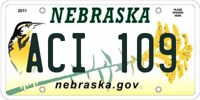 NE license plate ACI109