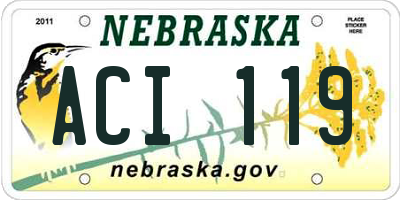 NE license plate ACI119