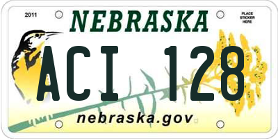NE license plate ACI128