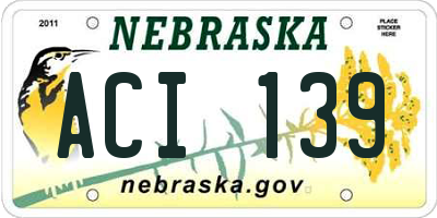 NE license plate ACI139
