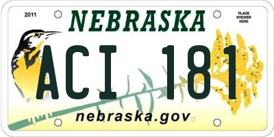 NE license plate ACI181