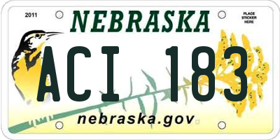 NE license plate ACI183