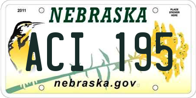 NE license plate ACI195