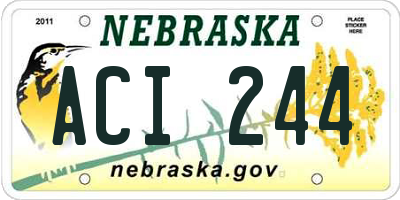 NE license plate ACI244