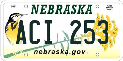 NE license plate ACI253