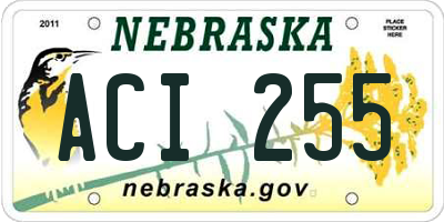 NE license plate ACI255