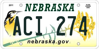 NE license plate ACI274