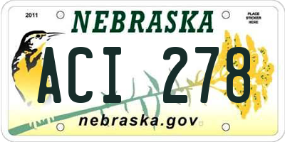 NE license plate ACI278