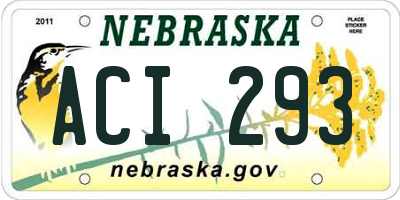 NE license plate ACI293
