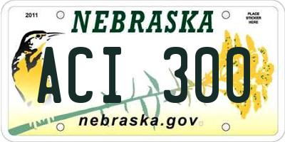 NE license plate ACI300