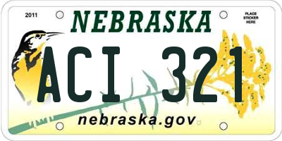 NE license plate ACI321