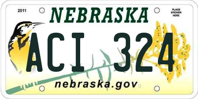 NE license plate ACI324