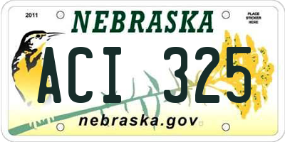 NE license plate ACI325