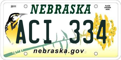 NE license plate ACI334