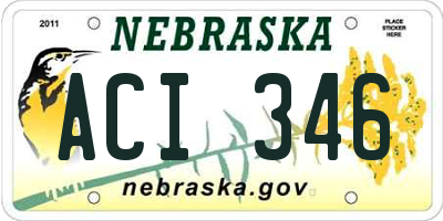 NE license plate ACI346