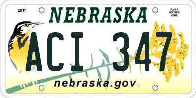 NE license plate ACI347