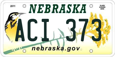 NE license plate ACI373