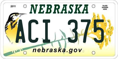 NE license plate ACI375