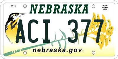 NE license plate ACI377