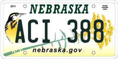 NE license plate ACI388