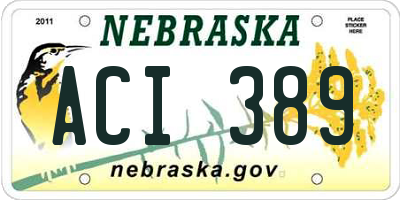 NE license plate ACI389