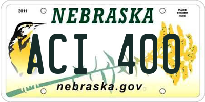 NE license plate ACI400